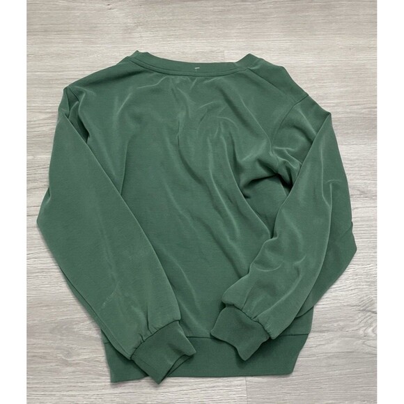 ATHLETA Sweatshirt Womens  Green Willow V Neck Relaxed Soft 3/4 Sleeve XS - Picture 6 of 6